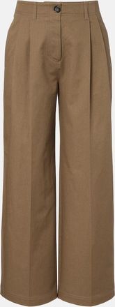 Toteme Pantalones anchos de algod&oacute;n plisados