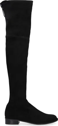 Stuart Weitzman Womens Lowland Stretch Suede Over The Knee Boots Black Polyurethane