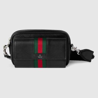 Gucci Web Trademark Mini Bag, Black, Leather
