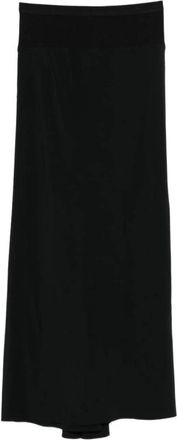 Rick Owens Draped Rib Knit Maxi Skirt - Dames - Midirokken - Zwart - M - Polyester - Rokken