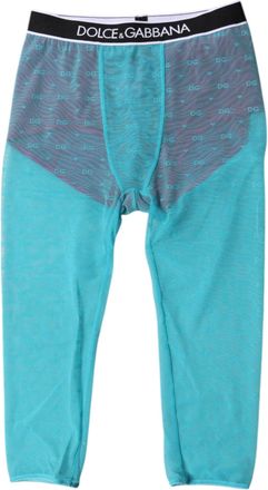 Dolce & Gabbana Blue Fuchsia Logo Lingerie Cropped Womens Underwear