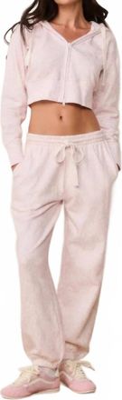 LoveShackFancy Lillia Chantilly Bow Print Sweatpants In Pink
