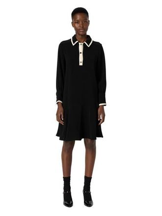 Gerard Darel Livia Two-Tone Shirt Dress in Black at Nordstrom, Size 4