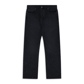 Amiri Vintage Black Crystal Burst MA Paisley Straight Jean