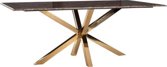 Richmond Interiors Design Esstisch Conrad aus Edelstahl und Kunstmarmor - 200 x 100 cm