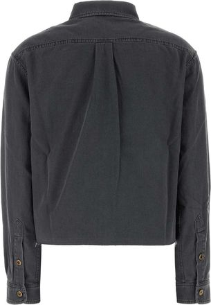 Miu Miu Womens Chambray Shirt Gray Cotton