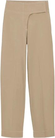 Ami Wrapped Belted Balloon Fit Broeken - Dames - Wijde Broeken - Beige - XS - Katoen - Broeken
