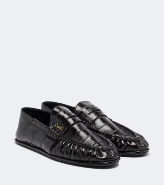 Saint Laurent Cassandre croc-effect leather loafers