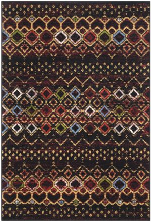 Safavieh Alfombra bohemio de polipropileno negro/multicolor, 122 x 183 cm