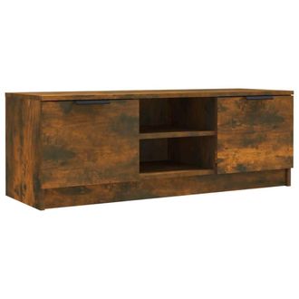 Berkfield Home TV Cabinet Smoked Oak 102x35x36.5 cm Engineered Wood in Brown