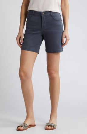 Wit & Wisdom AbSolution Mid Length Stretch Twill Shorts in Shadow at Nordstrom, Size 00
