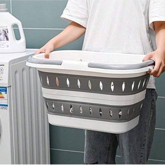 OEM Cesto De Ropa Plegable - Resistente - Con Asas De Pl&aacute;stico Duraderas - Ligero - Para Un F&aacute;cil Almacenamiento - 29 X 20 X 15 Cm