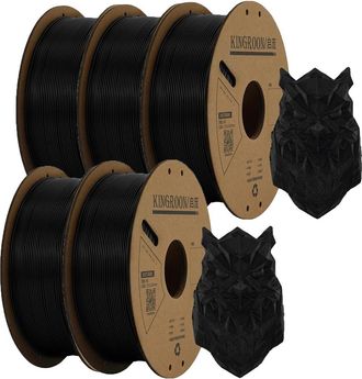 OEM Filamento Para Impresora 3d, 1,75 Mm De Di&aacute;metro, Sin Burbujas, 5 Rollos, Negro