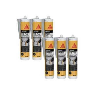 Sika Sika - Set di 6 sigillanti antincendio per giunti sil 670 Fire - Grigio - 300ml