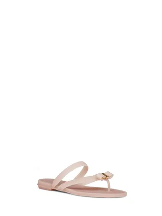 Ferragamo Womens Thong Sandals Vara Rubber Black