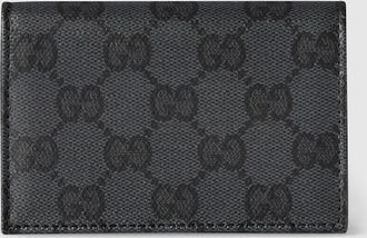 Gucci Essence Classic Card Case, Black, Original GG Fabric