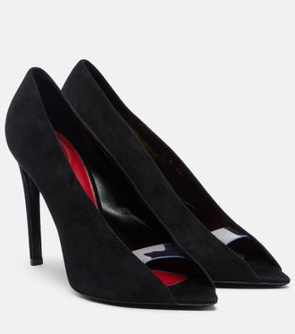 Valentino Garavani R&eacute;v&eacute;l&eacute; suede peep-toe pumps