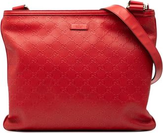 Gucci Pre-owned Cross Body Bags, female, Red, Size: ONE SIZE Pre-owned Leather Crossbody Bag