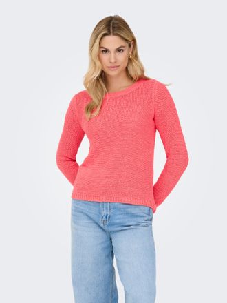 Only Strickpullover ONLY ONLGEENA XO L/S PULLOVER KNT NOOS, Damen, Gr. XL, sugar coral, Strick, Obermaterial: 65% Polyacryl, 35% Polyamid, unifarben, regul
