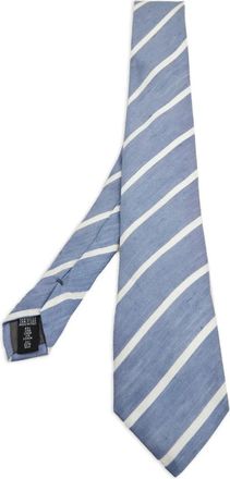 Emporio Armani Gestreepte zijden stropdas - Blauw