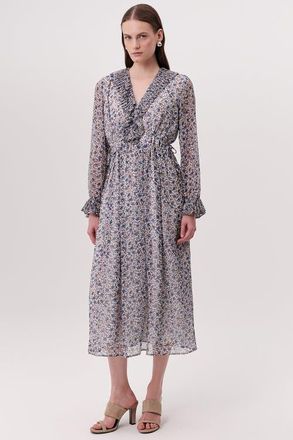 Exquise Katy Pleated Tie Waist V in Multi Color at Nordstrom, Size Medium