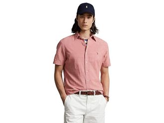 Polo Ralph Lauren Classic Fit Chambray Shirt Mens Clothing Nautical Red/White : 2XL, Cotton/Chambray
