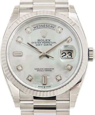 Rolex Day-Date 36 Automatic Mother of Pearl Diamond Dial President Watch 128239MDP