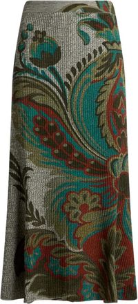 Etro Straight rok met bloemenpatroon - Grijs