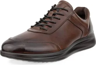 Ecco Mens Aquet Leather Shoe In Cocoa Brown