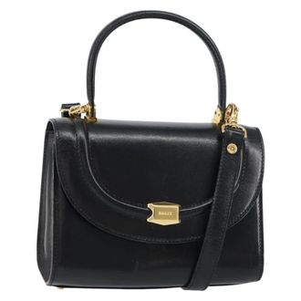 Bally Vintage Handbag Leather Leather Handbag (Pre-Owned)