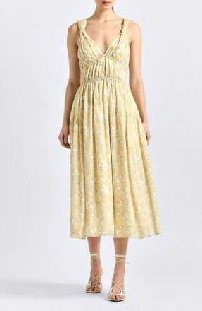 Derek Lam Sorrel Print Midi Dress in Valiase Yellow Floral at Nordstrom, Size 00