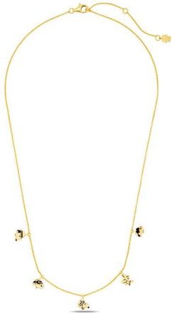 Crislu x Peanuts Snoopy & Woodstock Charm Station Necklace in 18Kt Yellow Gold /Clear Stone at Nordstrom, Size 16