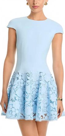 Self Portrait Crepe Lace Dress In Blue