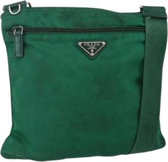 Prada Pre-owned Cross Body Bags, female, Green, Size: ONE SIZE Pre-owned Nylon prada-bags