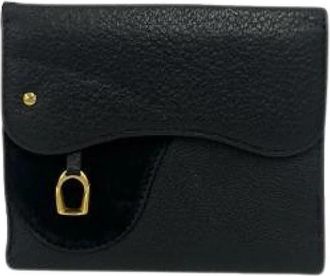 Gucci Pre-owned Portemonnee van Leer en Su&egrave;de - Dames - Vintage Accessoires - Zwart - ONE Size - Leer - Vintage