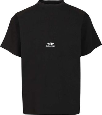Balenciaga Oversized T-Shirt Nero-Uomo