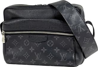 Louis Vuitton Black Noir Taigarama Monogram Eclipse Messenger Bag Shoulder Bag (Pre-Owned)
