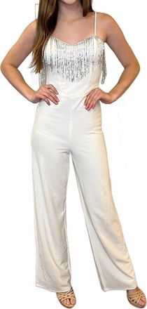 Identity Group Crystal Jumpsuit In White