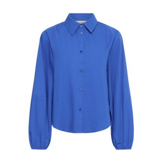 MY ESSENTIAL WARDROBE Dames, Blouses & Shirts, Blauw, Maat: S Katoen