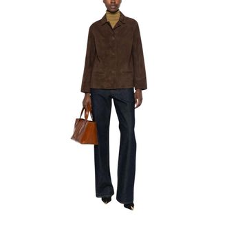 Tory Burch Jassen, Dames, Bruin, S, Leer, Leren Blazer Jas