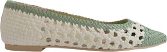 Pretty Ballerinas Womens Ella Ballet Flats In Cream/ Green