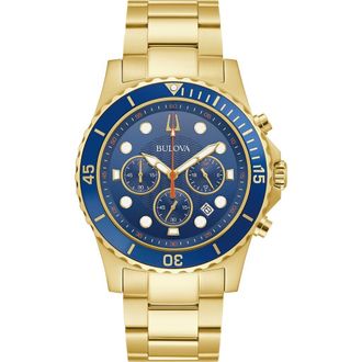 Bulova Chronograph Bracelet Watch, 45mm in Gold at Nordstrom Rack