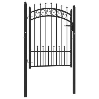 vidaXL Puerta De Valla Emmen Con Pinchos De Acero, 104 X 109,5 Cm, Negro Vidaxl