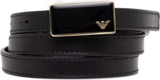 Emporio Armani logo plaque belt - Black