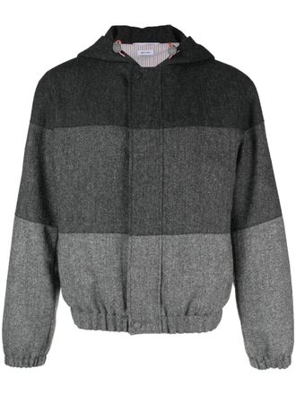 Thom Browne padded colour-block panel jacket - Black