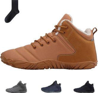 Generic Hike Winter Barefoot Shoes, Winter Barefoot Hiking Boots, Hike Winters Footwear, Zero Drop Snow Boots (A-Brown,11.5)