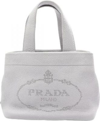 Prada Pre-owned VIT Daino Leren Tote Bag - Dames - Vintage Handtas - Blauw - ONE Size - Leer - Vintage