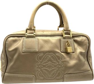 Loewe Pre-owned Handbag - Dames - Vintage Handtas - Beige - ONE Size - Leer - Vintage