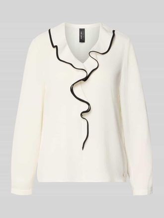 Marc Cain Regular Fit Bluse mit Volants in Offwhite, Gr&ouml;&szlig;e 34