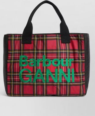 Barbour waxed cotton tote bag